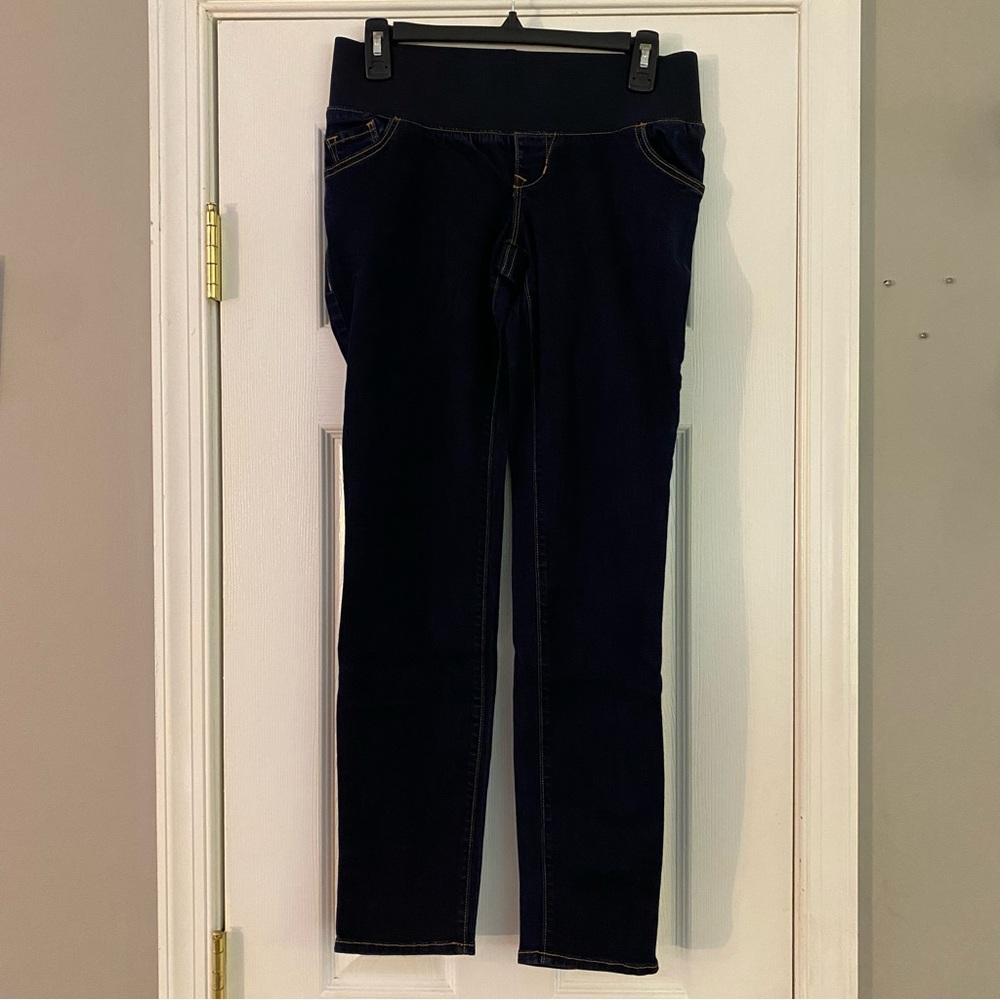Old Navy Women’s Maternity Skinny Jeans Low Panel Below The Belly Dark Wash Sz 2